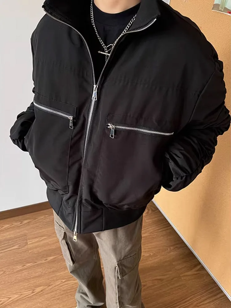 

American High Street Men's ort Cotton Jaet Winter Bomber Stand Collar Workwear Pilot Jaet Thiened Outerwear