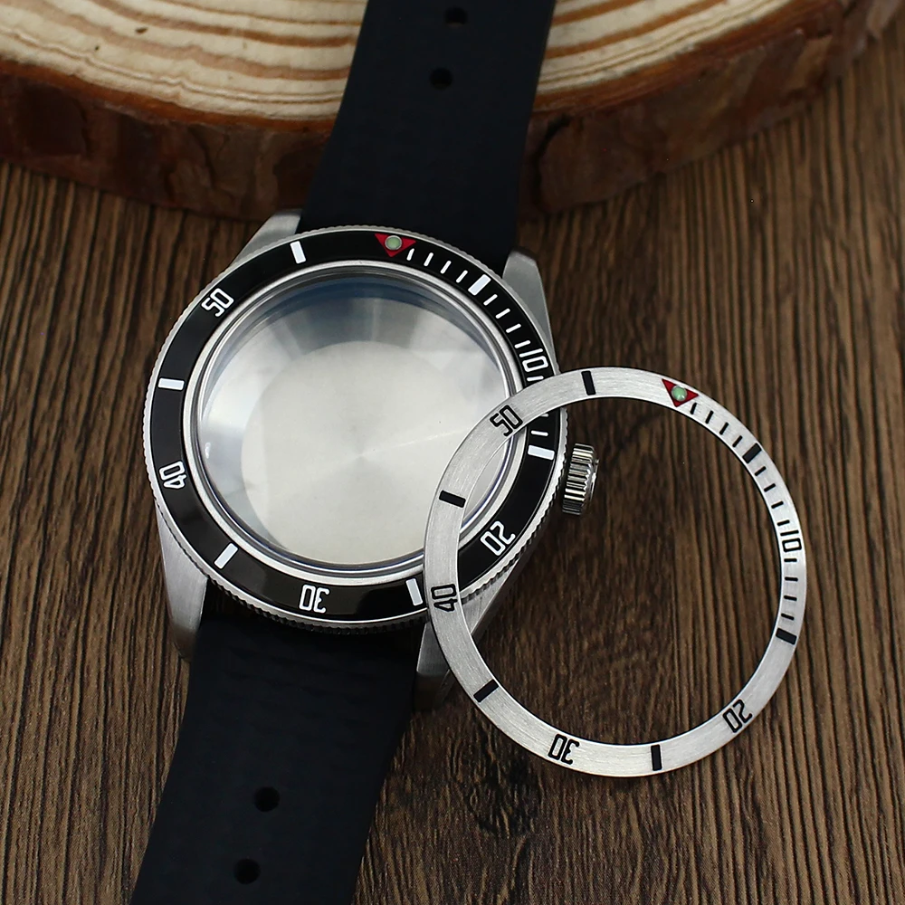 

20bar Silver Case 39mm Vintage Watch Case Rubber strap AR Domed Sapphire Glass Part For NH35 NH36 NH38NH34 NH70 NH72 4R Movement