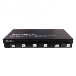 6Port 10/100M Ethernet Switch 6 Fiber Port 25KM 2UTP RJ45 Fiber Optical Transceiver Optical Media Converter
