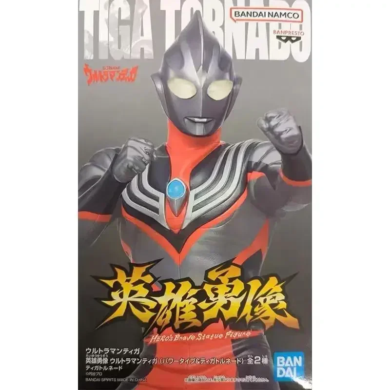 In stock Bandai BANPRESTO Heros Brave Statue Figure Ultraman Tiga 17cm Genuine Cartoon Anime Action  Model Toy Ornaments BB