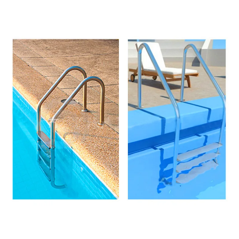 

Swimming pool escalator 304 stainless steel handrail single-sided hot spring ladder thickened pedal launching escalator