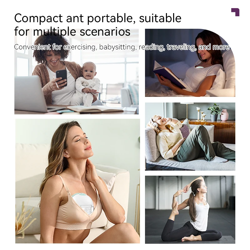 BornBL W2 Warming Lactation Heated Hot Compress Wearable Breast Pump, Hands Free Pump Breast with HeatFlow Tech, 3 Mode 9 Level