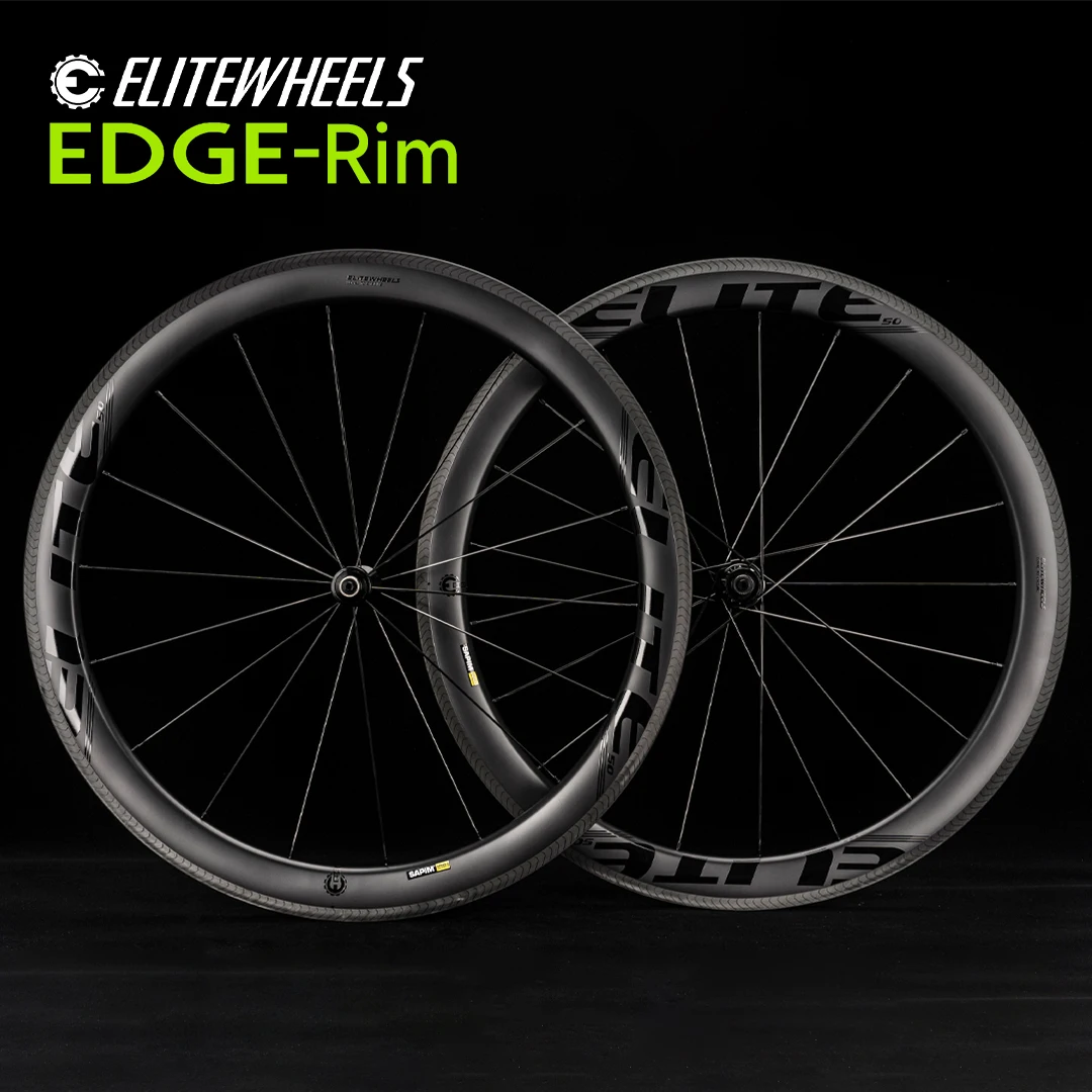 ELITEWHEELS EDGE 40mm 50mm  Ultralight Carbon Fiber Wheelset 1291g Road Rim Brake Wheelset Ratchet System36T  Wing 20 Spoke