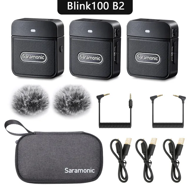 

Saramonic Blink100 B2 Wireless Lapel Microphone for PC Smartphone DSLR Cameras Noise Cancellation Recording Mic for Vlog YouTube