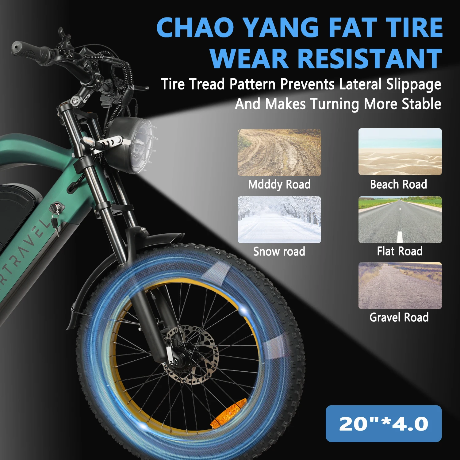 All-terrain Electric Bike 1200W Motor 48V20AH Battery 20*4.0 Tire Mountain E-bicycle 52KM/H Urban E-bicycle Electric motorcycle