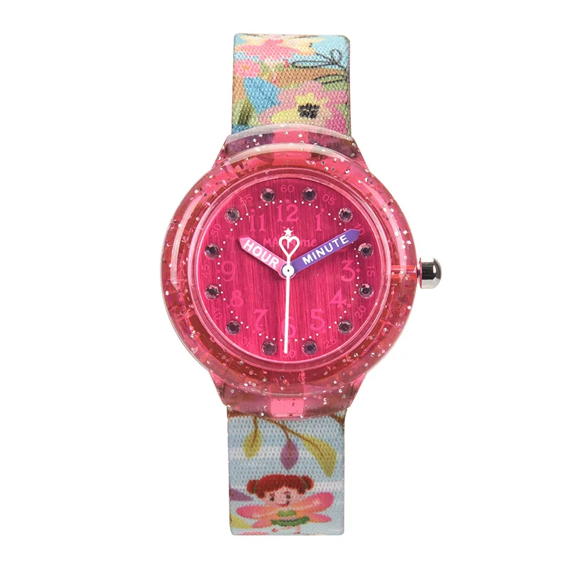 Boy and Girl Cute Sleepy Cat Heart Pointer Arabic Numeral Dial Cartoon Quartz Watch 3D Strap Children's Gift Watch