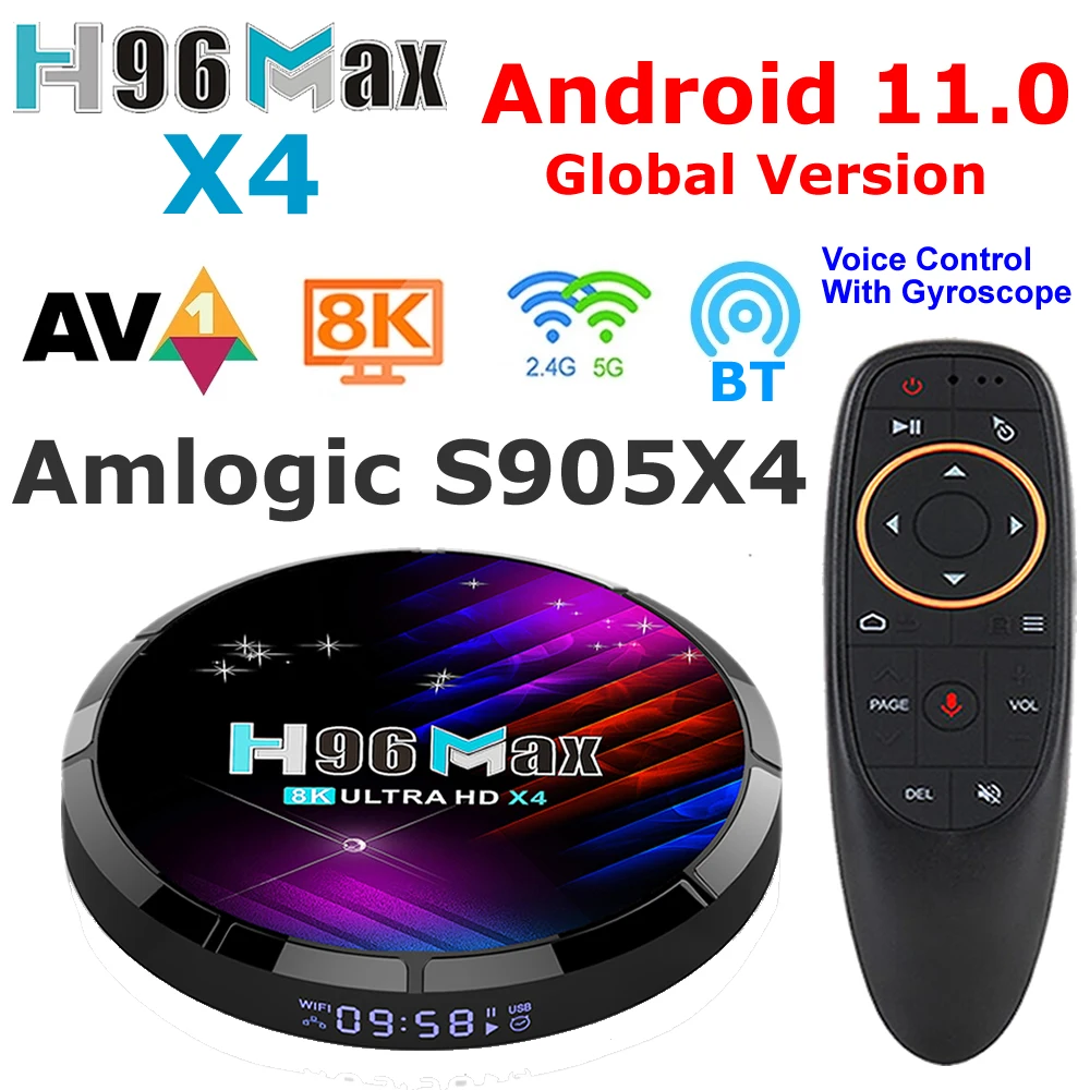 H96 MAX X4 Android 11 Smart TV BOX Amlogic S905X4 AV1 4GB 64GB TV Box 5G Dual Wifi Youtube BT 8K 4K 3D Set Top Box