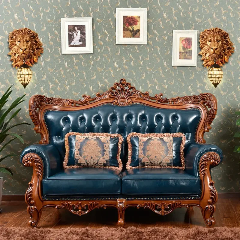 

American Retro Lion Head Wall Lamp Resin led Wall Light Animal Home Decor Lamp Living Room Restaurant Hallway Lighting luminaria