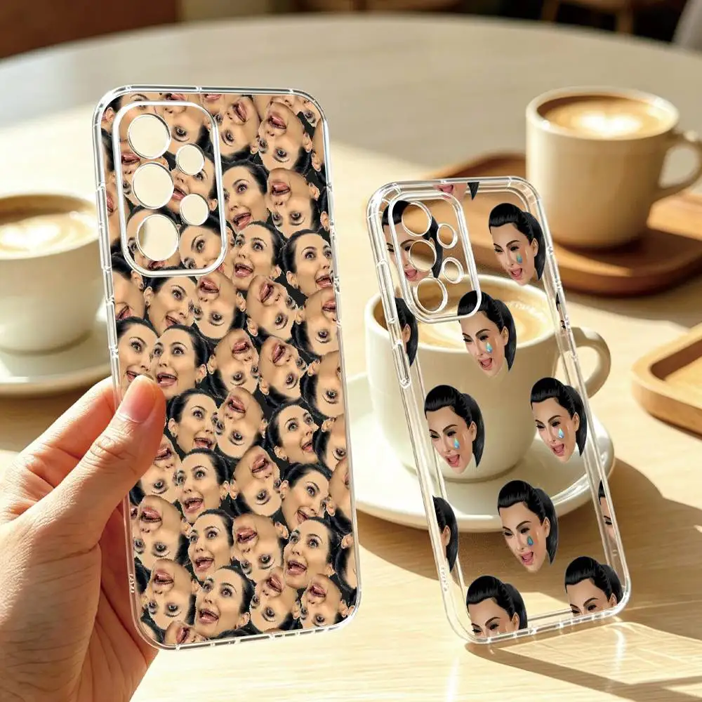 Star Kim Kardashian Meme Phone Case Transparent Silicone Soft For Samsung S25,S24,S21,S22,S23,S30,Ultra,S20,Plus,Fe Gift