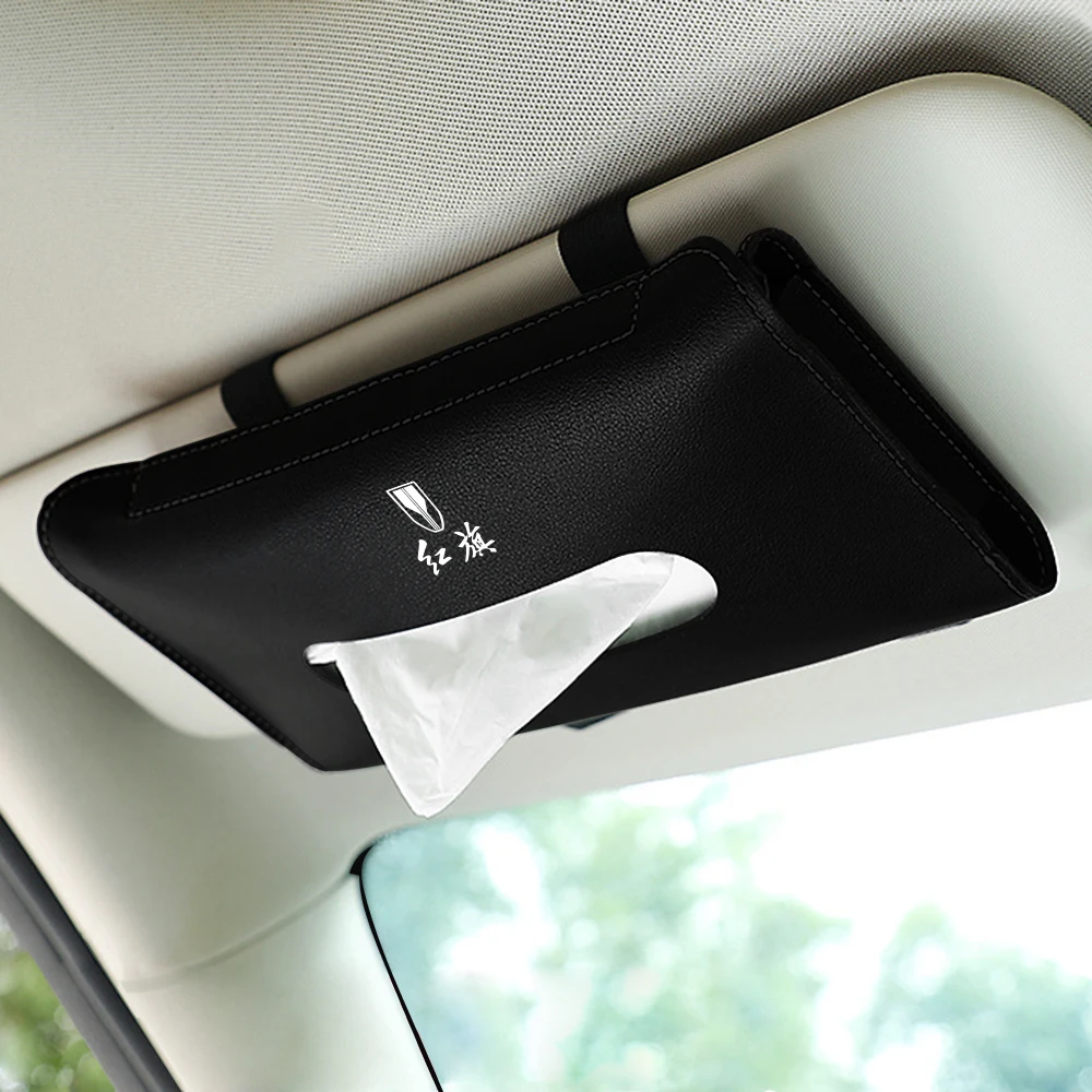 Tissue Box Car Sun Visor Hanging Holder For Hongqi H5 E-HS9 HS5 H9 HS9 L5 S9 H7 HS7 H6 N701 N501 E115 LS7 HQ9 E-HS3 HQ3 E-QM5