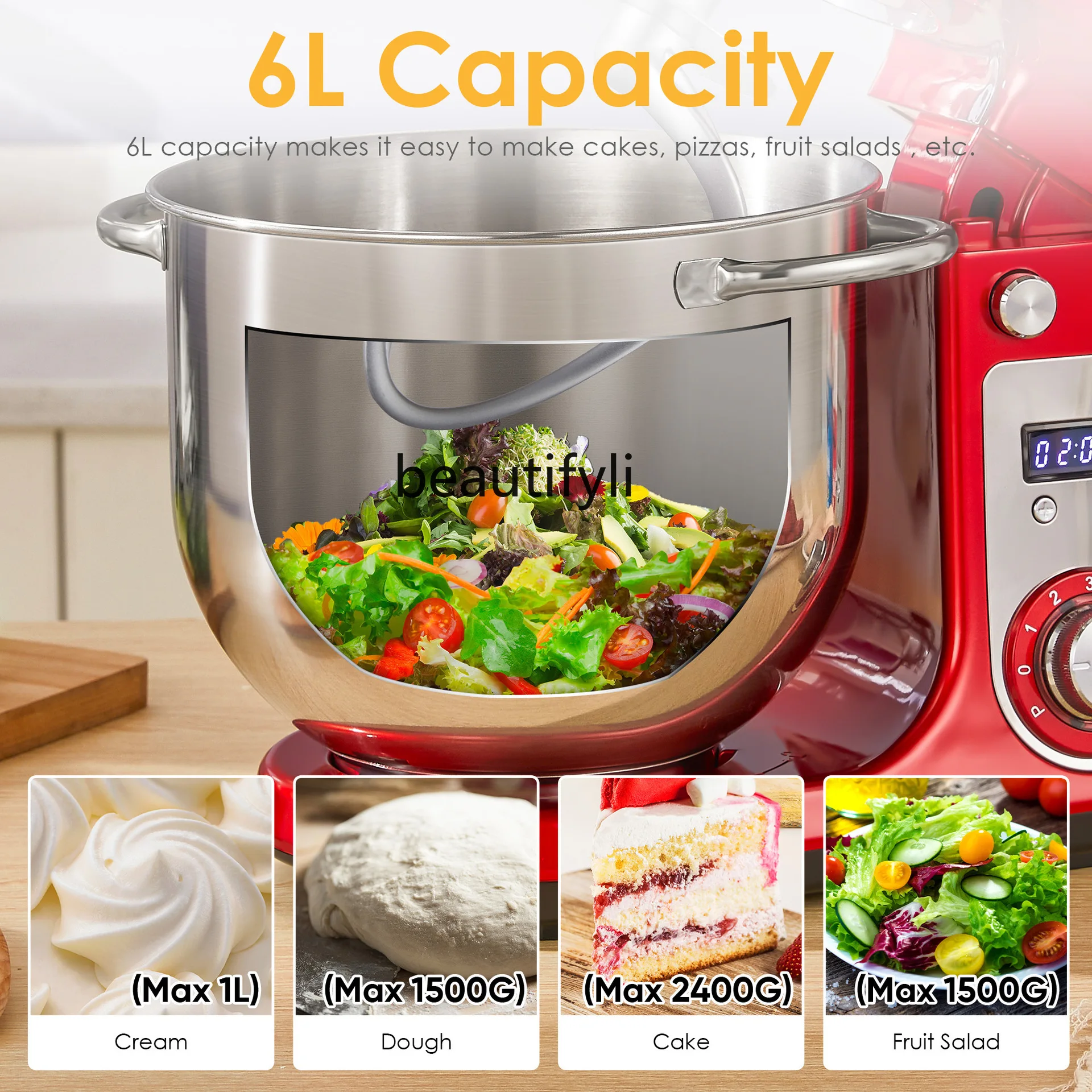 الأجهزة المنزلية سعة كبيرة عجّان خلاط العجين، خلاط خافق البيض #2