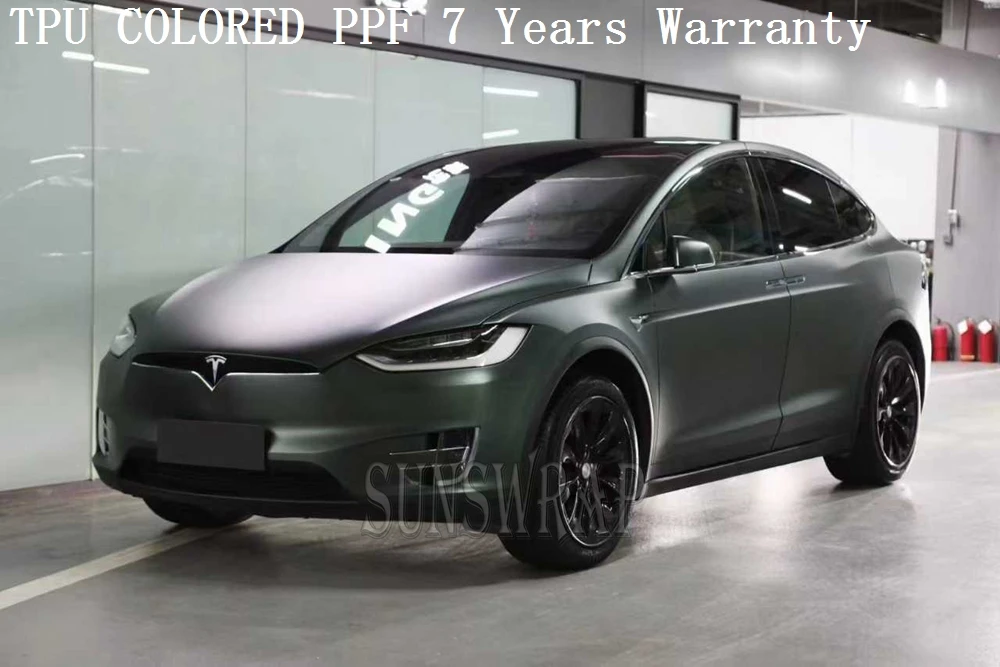 

Ultra-Dull Dark Green TPU PPF Film Auto Car Paint Shield Highly Hydrophobic Stain-resistant For Vehicle Boat Yacht Protection