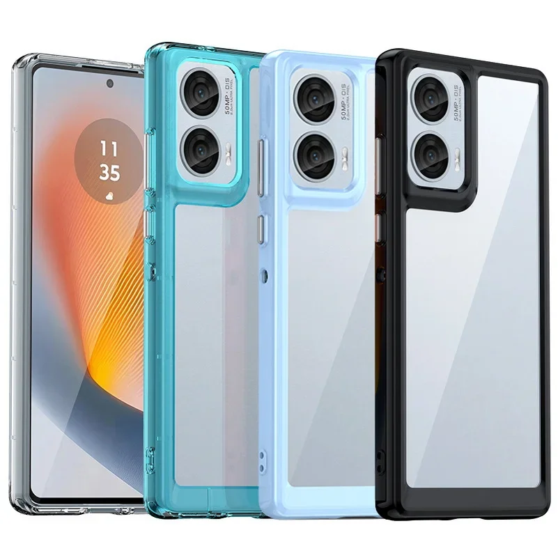 Robuste, durchsichtige Hülle für Moto Edge 50 Fusion 50 Pro 40 Edge 40 Neo G34 G24 G04 G54 G84 G14 G23 G13 G53 G73 Ott TPU Box Cover