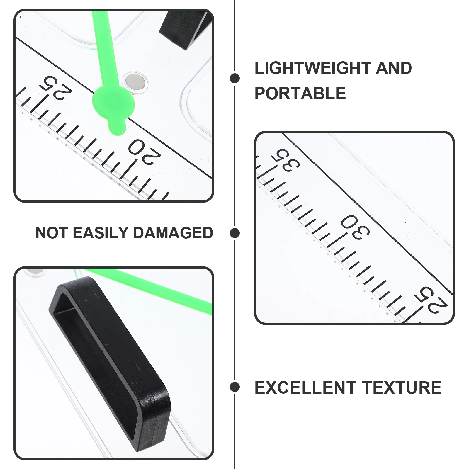 

Magnetic Teaching Aid Ruler Protractor for Drawing Angle Template Tool Semicircle Measuring Multi-function Portable