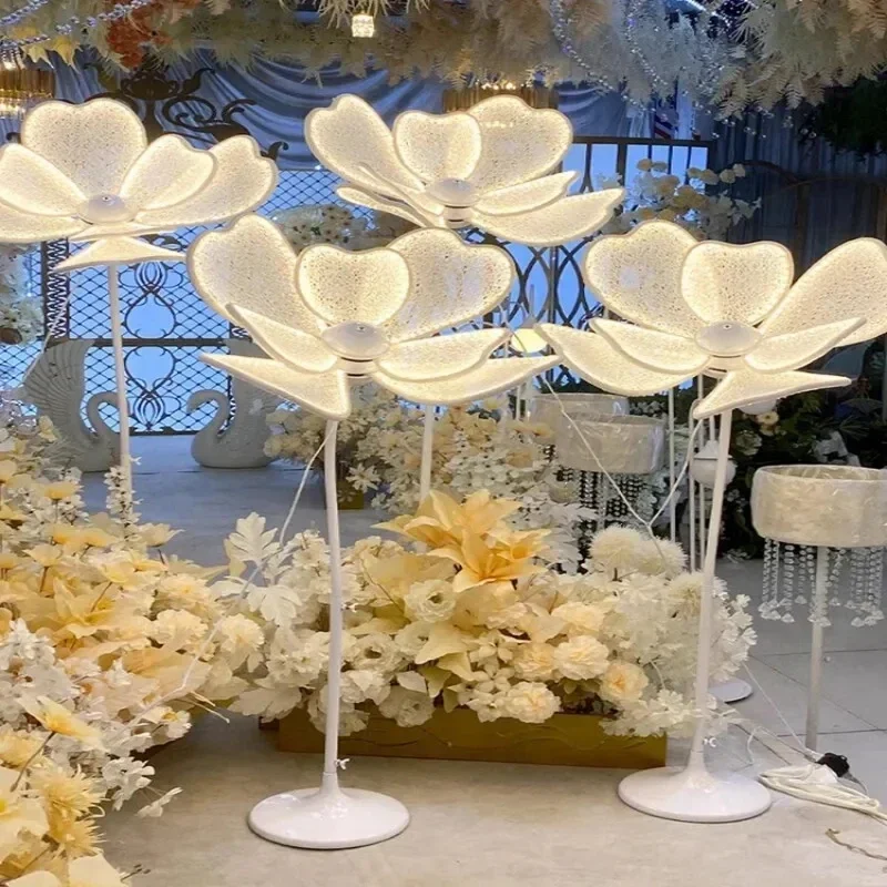 

Wedding Decoration Luminous Flower Lamp LED White Lace flower decor Wedding Road Lead Birthday Party Event Stage Decorations