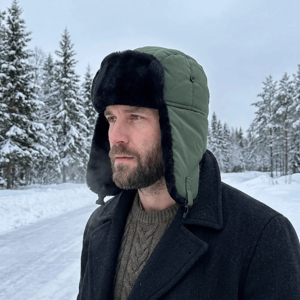 Comfortable Plush Windproof Pilot Hat Thickened Windproof Ear Protection Cap Velvet Warm Winter Ear Cap Camping