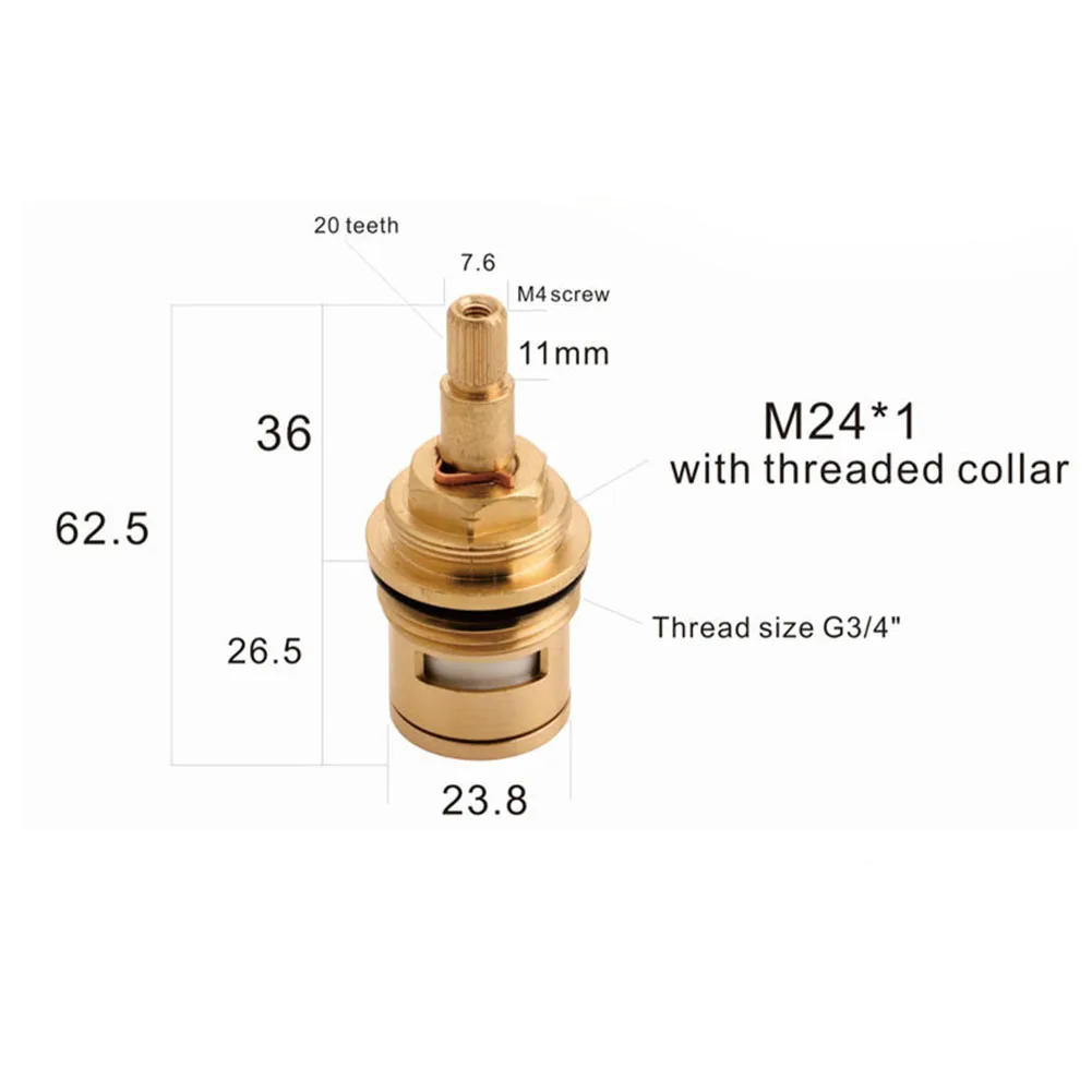 

Universal Replacement G3/4" Tap Valves Brass Ceramic Disc Cartridge Inner Faucet Valve For Bathroom Kitchens Hot & Cold Faucets