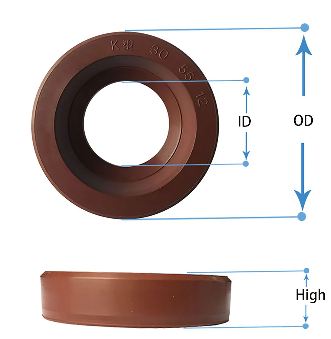 1Pcs ID 30-80mm K Type Fluorine Rubber Oil Sealing Ring FMK Sealing Ring Dust-proof Gasket Resistant Accessories for Water Pump