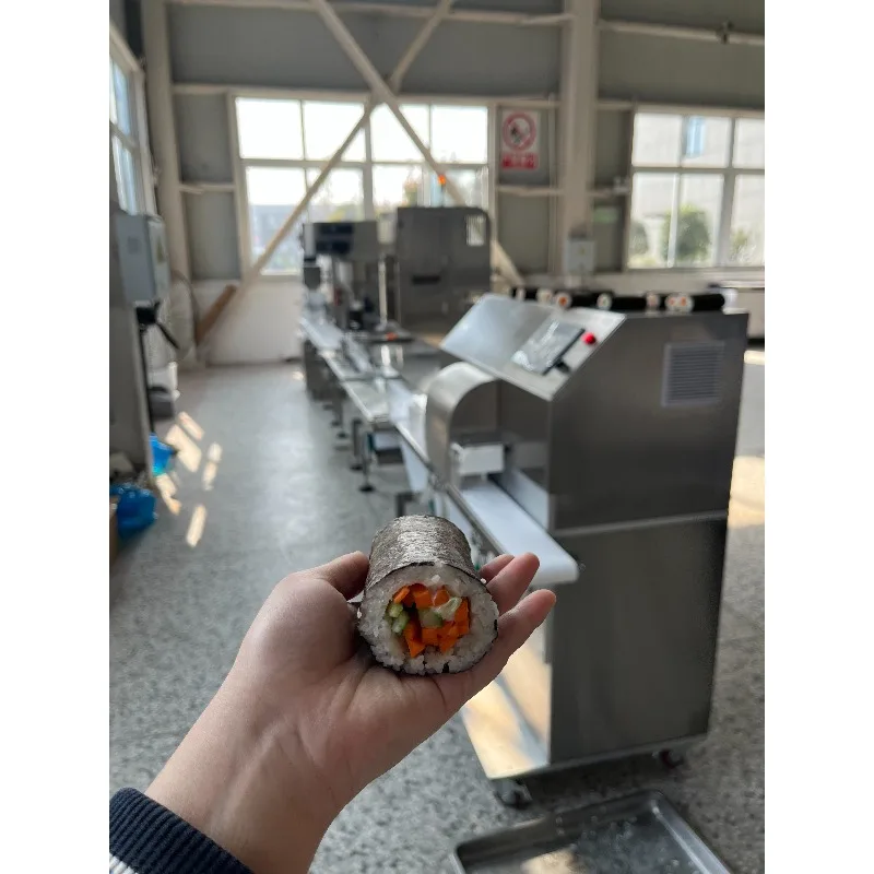 Personaliza la línea automática de alta eficiencia para producir sushi con cáscara de algas marinas con salsa de chile