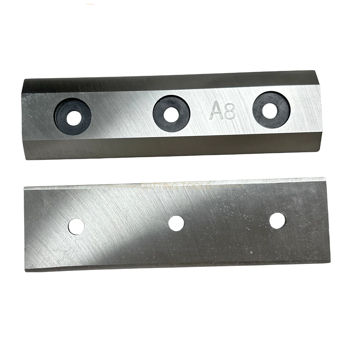 2Pcs 195x55x7mm Wood Chipper Blade A8 Garden Chippers Wood Shredder Machinery Cutting Tools Hole Pitch:65mm