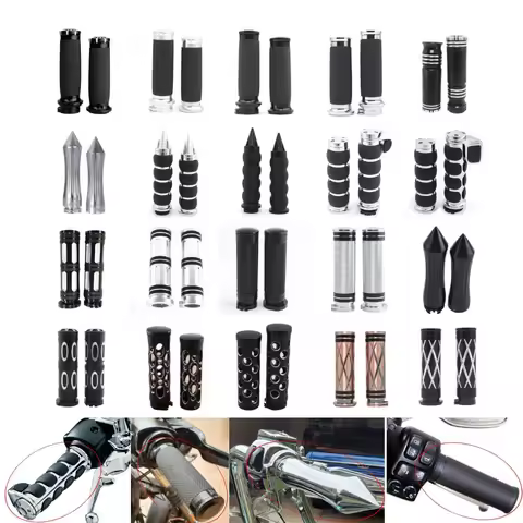 1" Hand Control Hand Grips For Harley XL 883 1200 Dyna Softial V-Rod Touring Scrambler Classic Cafe Racer Tracker Motorcycles
