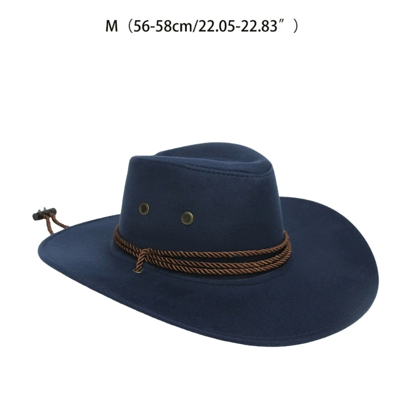 Retro Jazz Hat Wide Brim Trendy Basin Hat Vintage Western Cowboy Hat All-match Surprise Gifts for Boyfriend Girlfriend