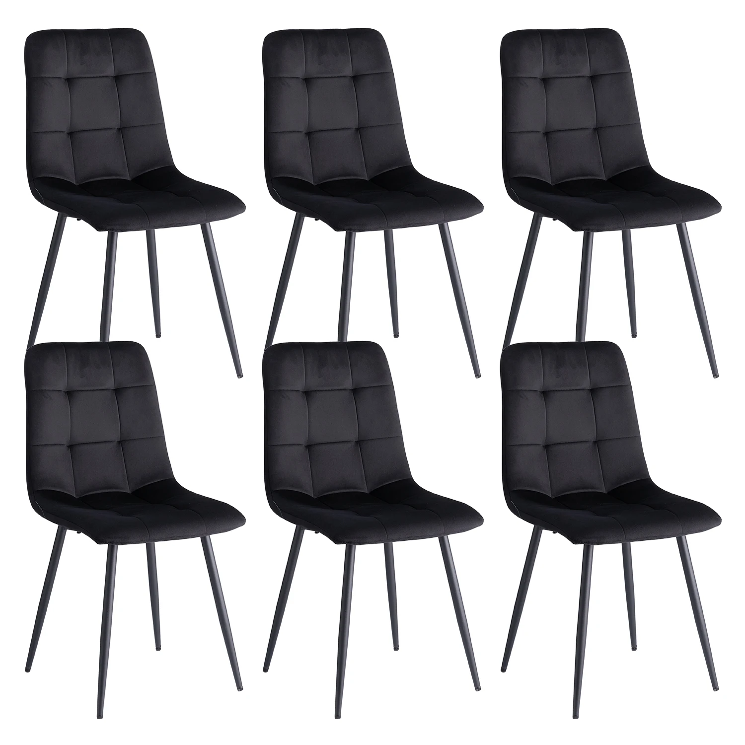 2/4-delige moderne eetkamerstoelen fluwelen gewatteerde zitting ijzeren poten Scandinavische minimalistische stoel voor keuken woon-/eetkamer restaurant grijs