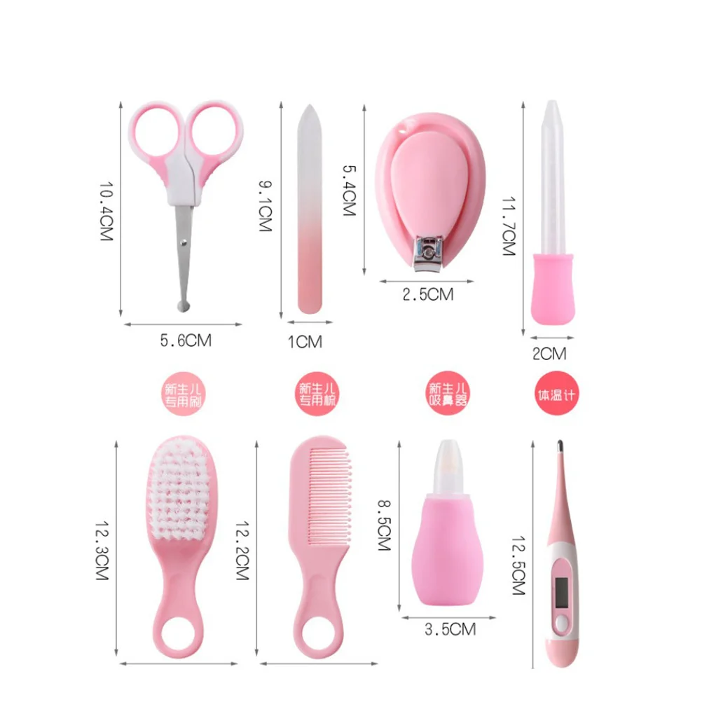 

8 in 1 Baby Grooming Kit Essential Care Tools for Newborns Infants Toddlers Safe Nail Trimming and Cleaning Set