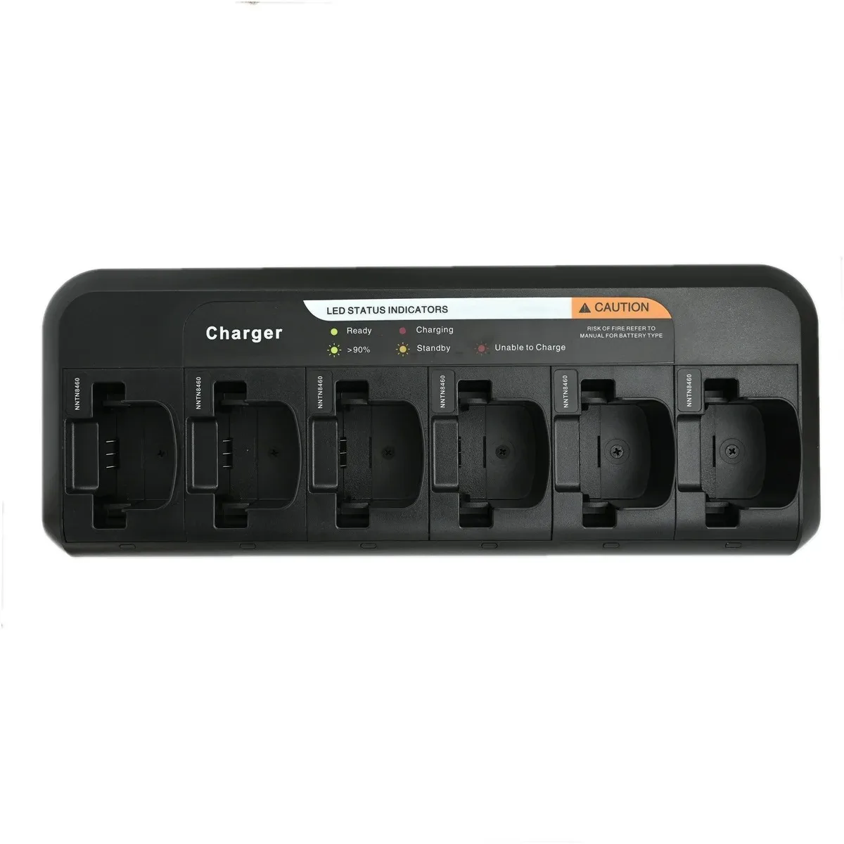 PMLN6595 Six‑Unit Multi Charger Tray for Motorola DP1400 XIR P3688 DEP450 EP450 CP200D GP3688 Two Way Radio Charge Accessory