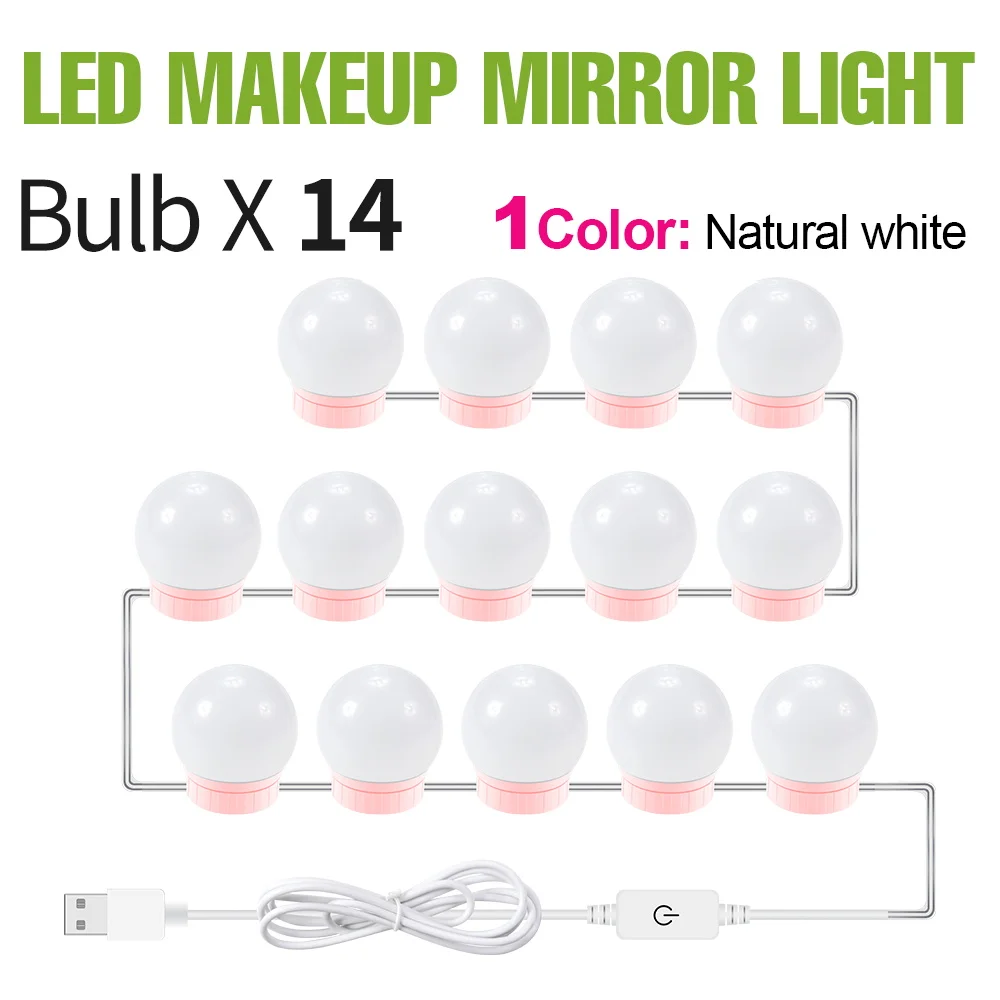 Led Spiegel Ijdelheid Lamp Kaptafel Lampen Touch Dimbare 3 Kleuren Modi Dc 5V Voor Thuis Slaapkamer Make-Up Spiegels Decoratie