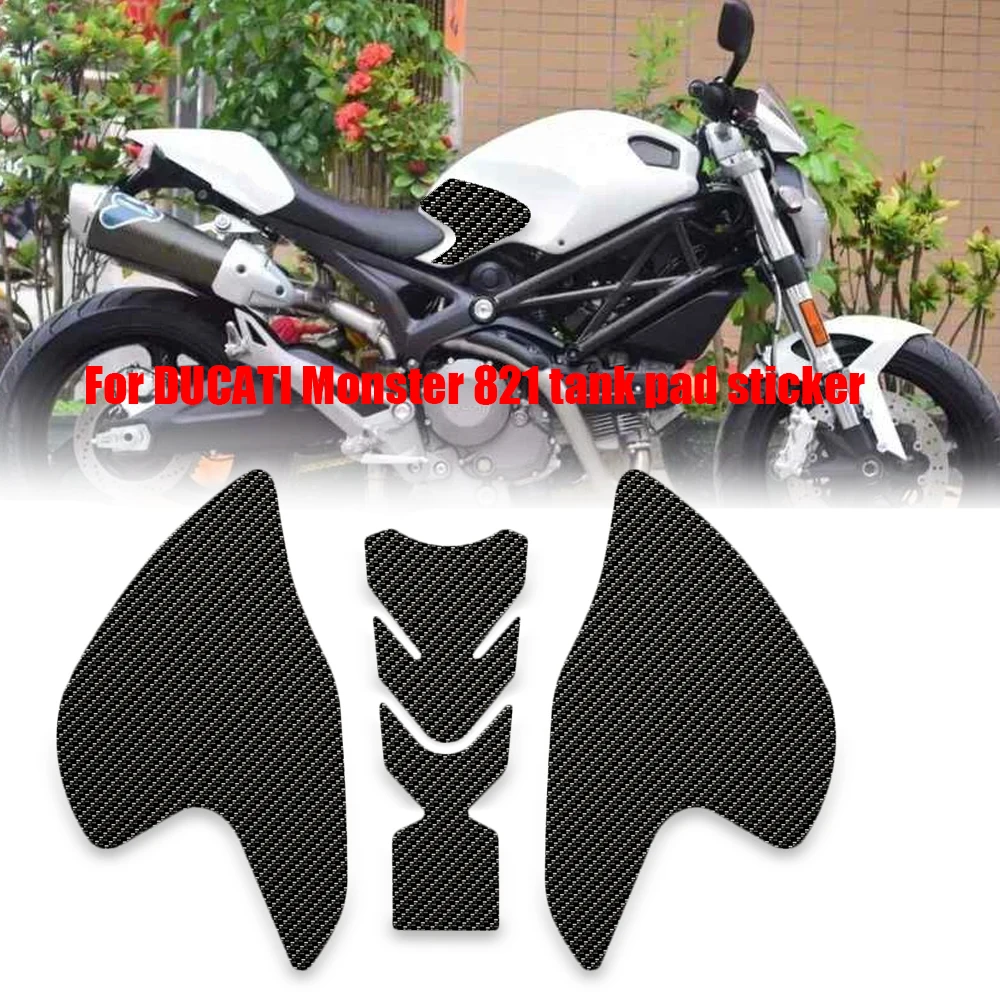 For Ducati Monster 821 Monster821 2015-2021 Motorcycle Anti Slip Fuel Oil Tank Pad Side Knee Grip Decal Protector Sticker Pads