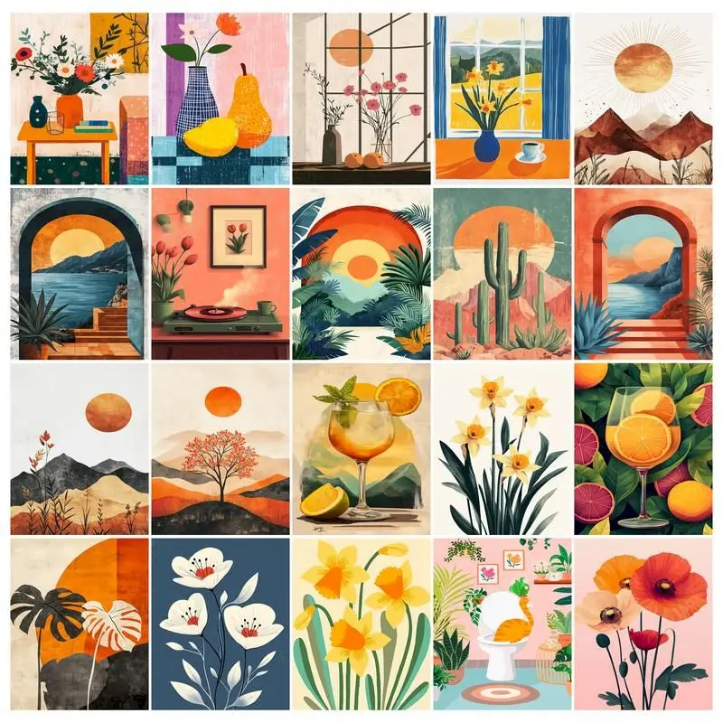 

SDOYUNO Painting By Numbers Set Scenery Drawing On Canvas HandPainted Art Gift DIY Coloring By Number Kits Home Wall Decor