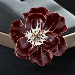 Big Enamel Flower Brooch Pins For Women Jewelry Gift