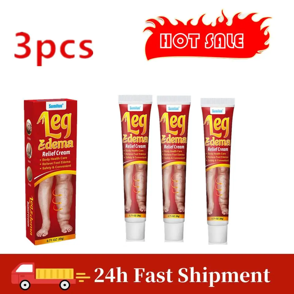 3PCS 20g Leg Relief Cream for Circulation Relieve Foot Edema Massage Cream for Swollen Legs and Ankles Body Health Care