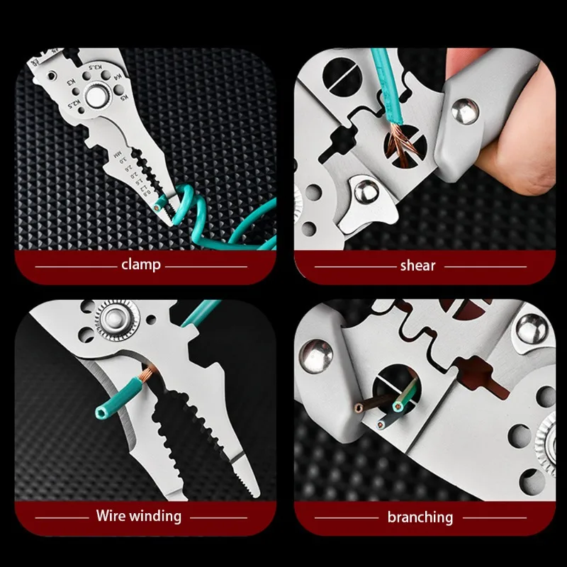 Wire Stripper 21 in 1 Multi-function Adjustable Electrician Special Wire Stripping Non-slip Scissors Household Hardware Tools