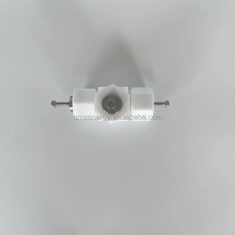 เซลล์จำลองแบบ Swagelok สำหรับการทดสอบแบตเตอรี่ลิเธียมไอออนด้วยเซลล์สามขั้วแบบ Swagelok