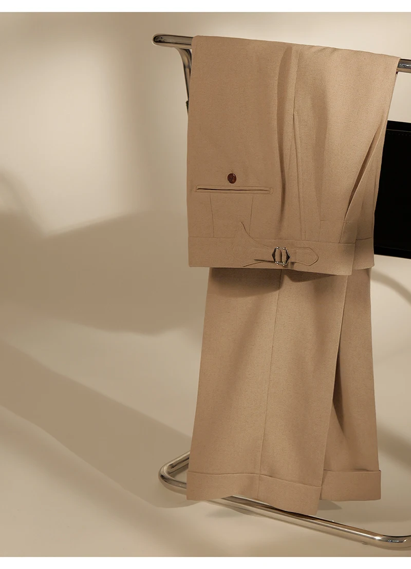 High-end Natural Linen Men's Long Pants, Elegant in Style, Business Casual, Comfortable for Big Sizes Clothing, Breathable