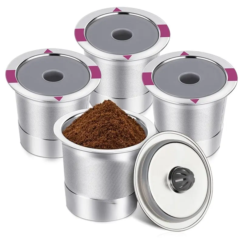 再利用可能な-k-カップ、ユニバーサルステンレススチールコーヒーポッド、keurig-20-10-用、詰め替え可能なシングルサーブ-k-カップフィルター-4-個パック