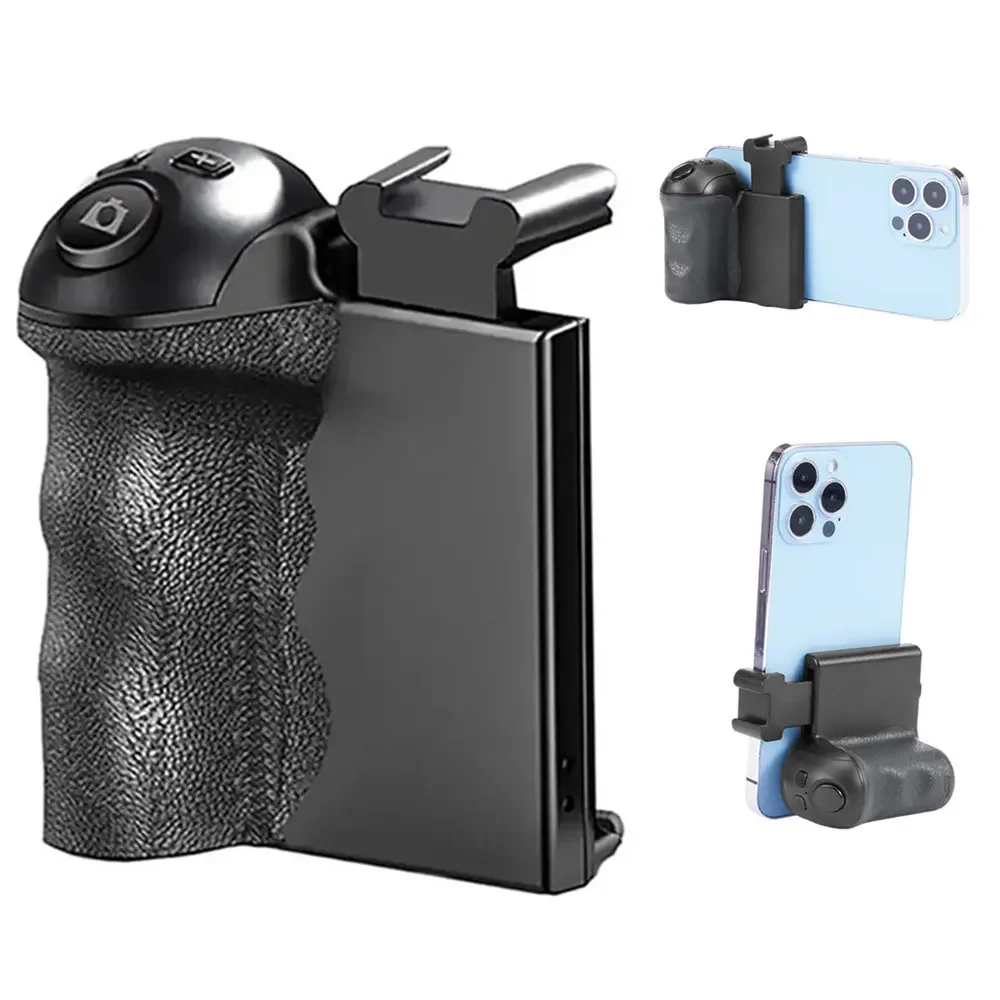 قبضة كاميرا ثلاثية الوظائف - مثبت يدوي + جهاز تحكم عن بعد بلوتوث + حامل حذاء بارد عالمي للهواتف الذكية iOS/Android