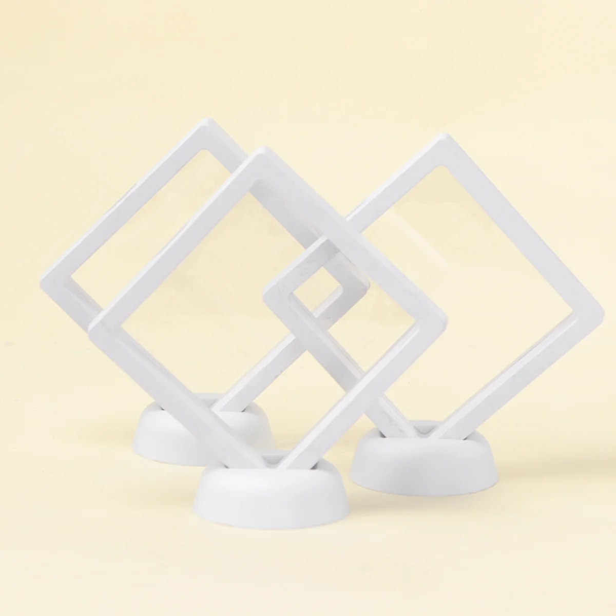 3Pcs Floating Transparent Display Jewelry Case Manicure Bracelet Rack 3D Floating Frame Nail Ring Pendant Show