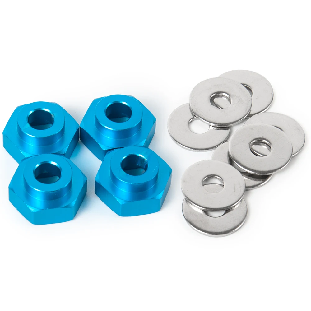MIBIDAO 4 Stuks 12mm Conversie naar 17mm Wiel Hex Hub Uitgebreide Adapters 5mm voor 1/10 RC Crawler auto Upgrade Onderdelen Accessoires