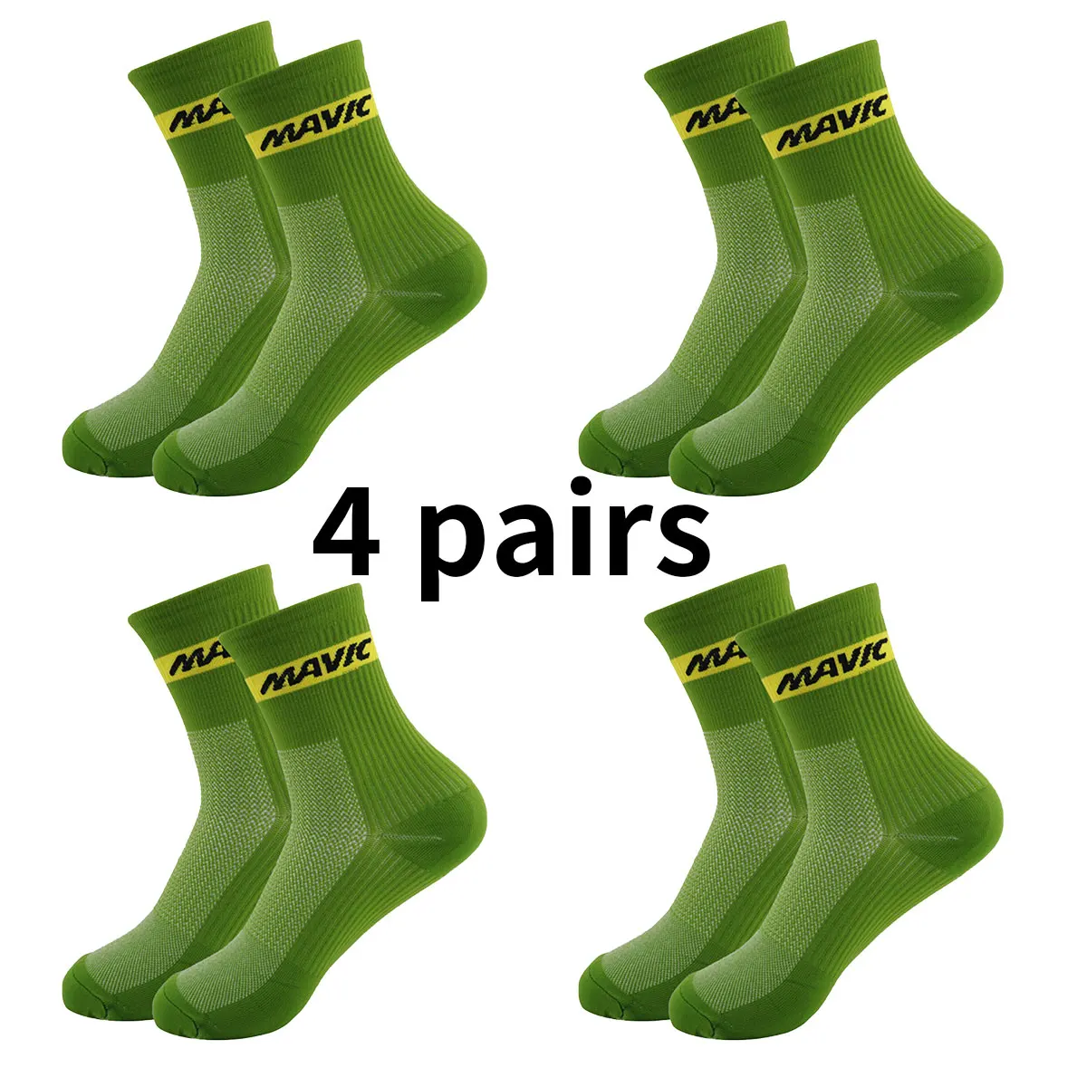 4 pairs of breathable sports socks for both men and women's outdoor cycling on the road