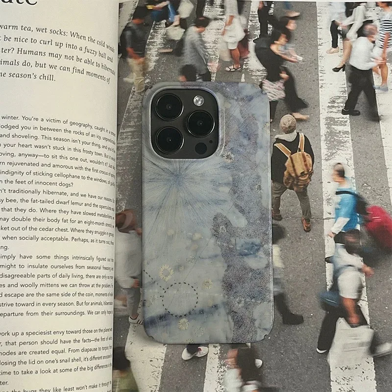 Ins Advanced Gray Vintage Marble Coordinates Phone Case for IPhone 16 15 14 13 Pro Max 12 11 Protection Ultra Thin Acrylic Cover