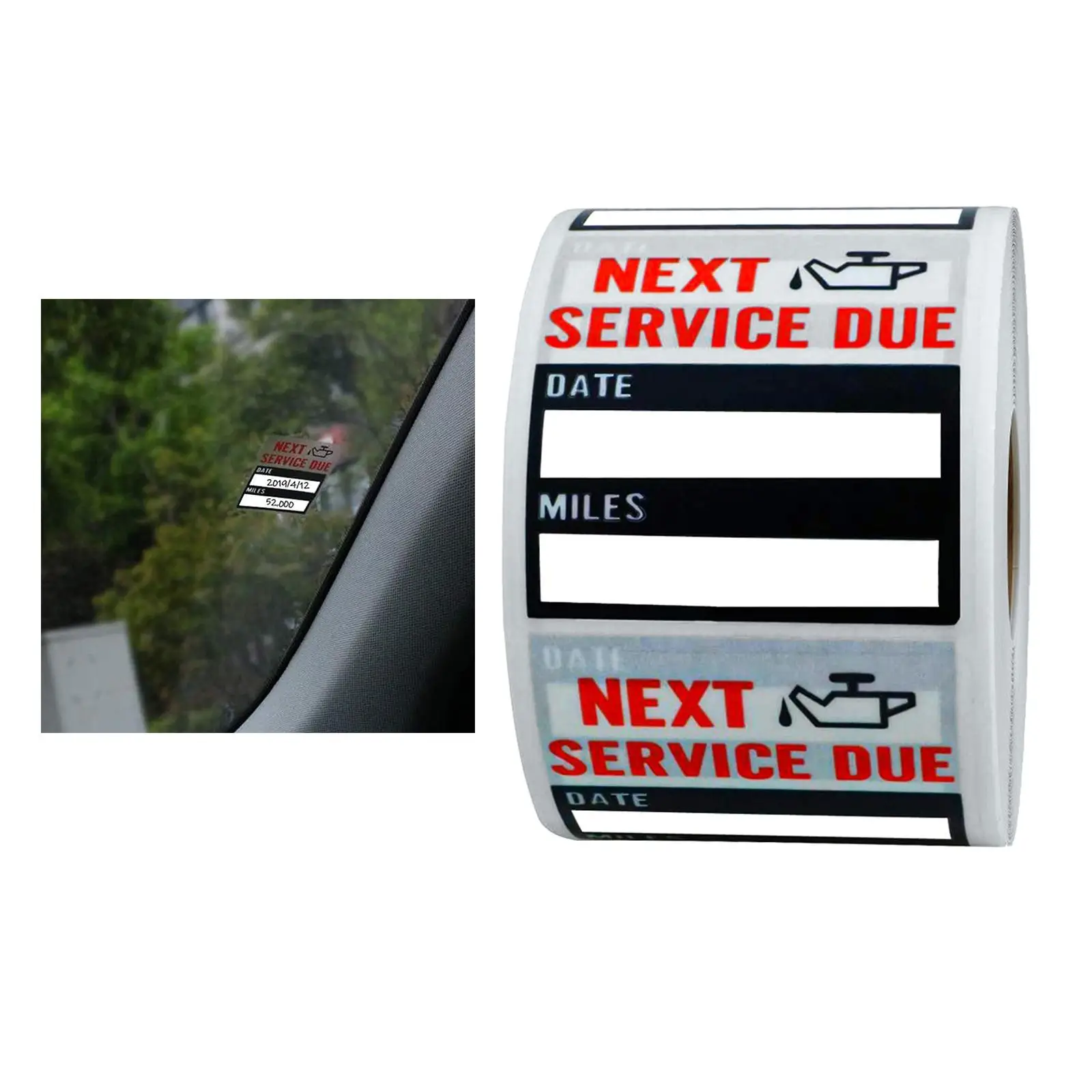 100pcs / 1Roll Oil Change Stickers Service Reminder Sticker Window Sticker Car