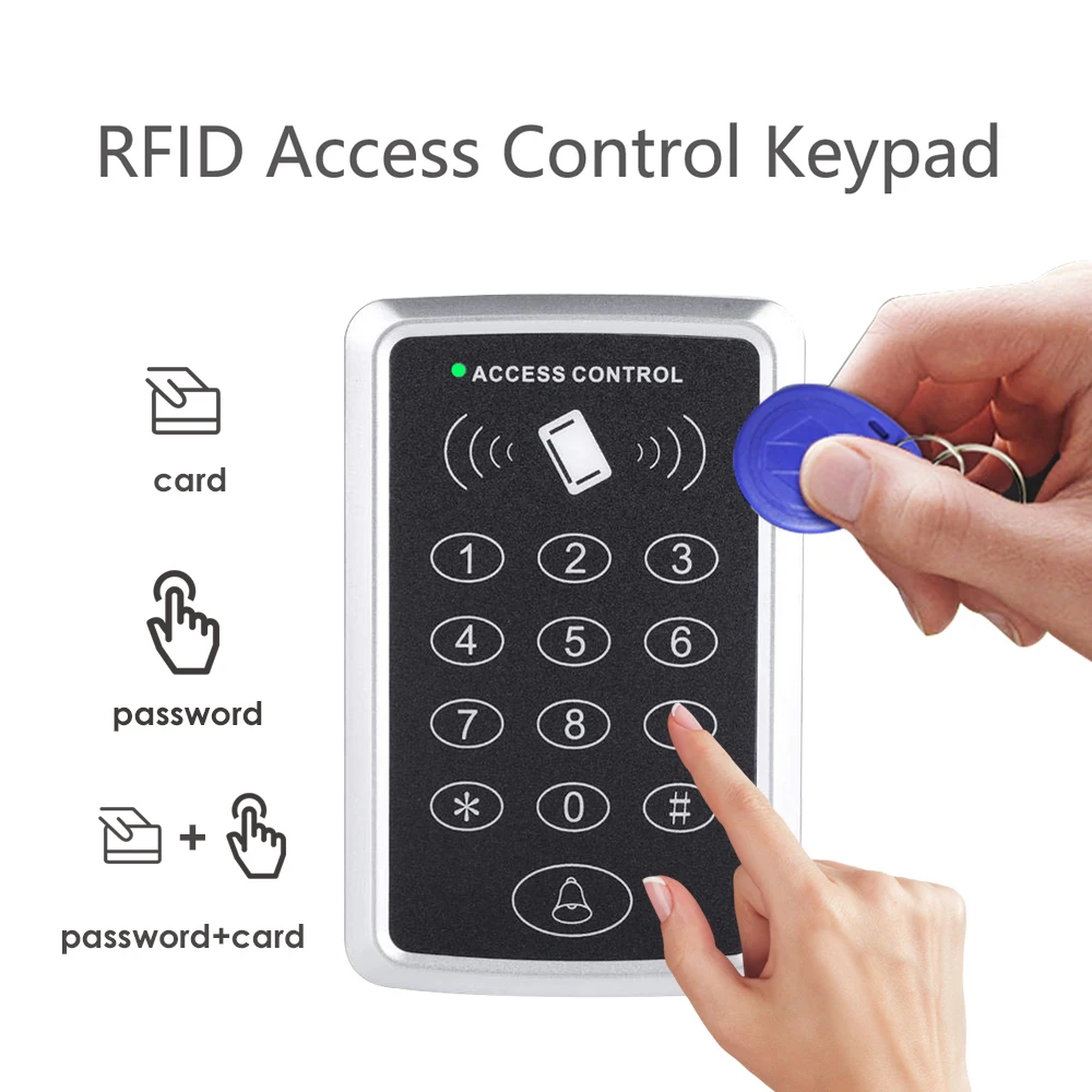 Proximity Card Reader Access Control Keypad 125Khz Standalone Access Control EM Card RFID Door Lock Opener 1000 User 1/2/3 pcs