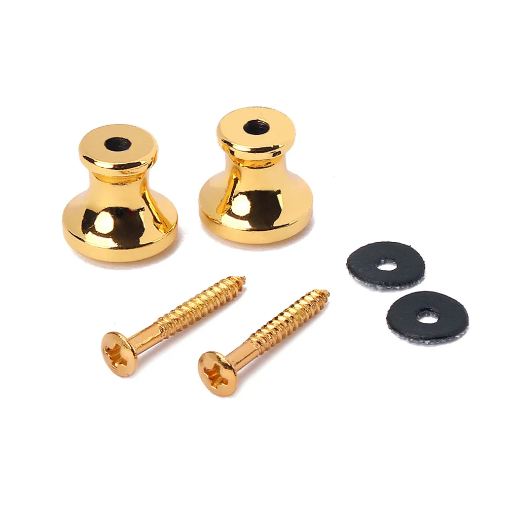 

2Pcs Gold Mushroom Head Guitar Strap Lock Durable Copper Metal Protection for Electric Acoustic Bass Guitar Accessories