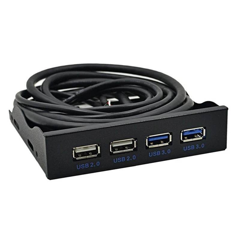 USB Front Panel, High Speed 4 Ports 2 USB 3.0+2 USB 2.0 Hub, 19PIN/9 Pin 3.5 Inch Front Panel Connector