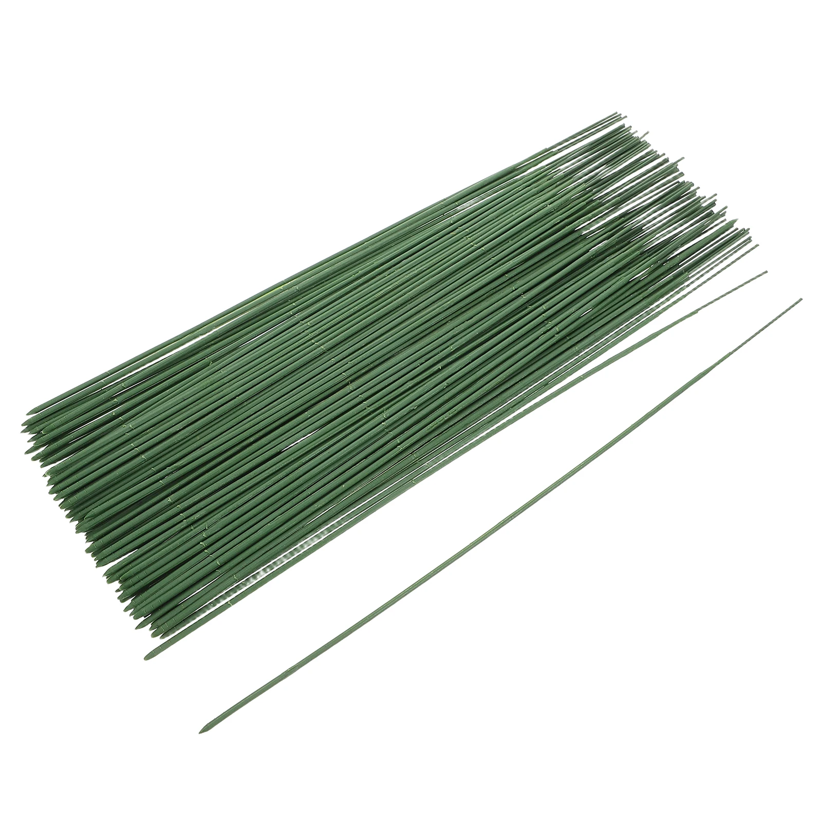 

100 Pcs Artificial Flower Stems 25cm Green Iron Wire Plastic DIY Supplies for Floral Arrangements Crafts Bouquets