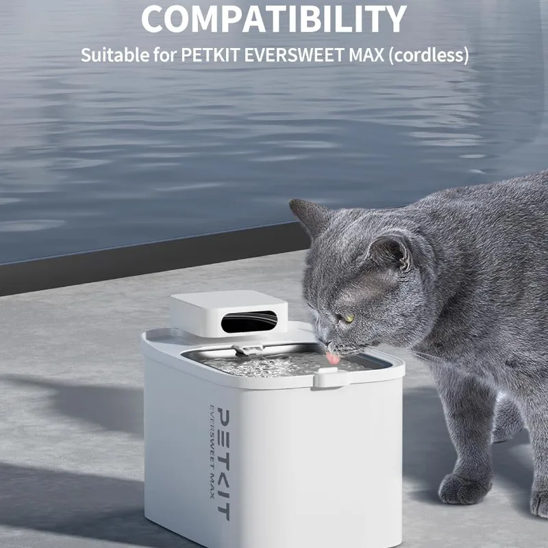 PETKIT Filter Unit Rect for EVERSWEET MAX Cordless Water Fountain, Replacement for 105 fl oz/3L Automatic Cat Fountain