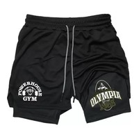 2025 New  2-in-1 Men's Shorts Running with Mobile Pocket Towel Ring Fitness Performance Sports